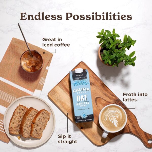 Califia Farms - Oat Barista Blend Oat Milk, 32 Oz (Pack of 6)