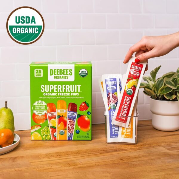 DeeBee's Organics Classic SuperFruit Freezie Pops, No Added Sugars
