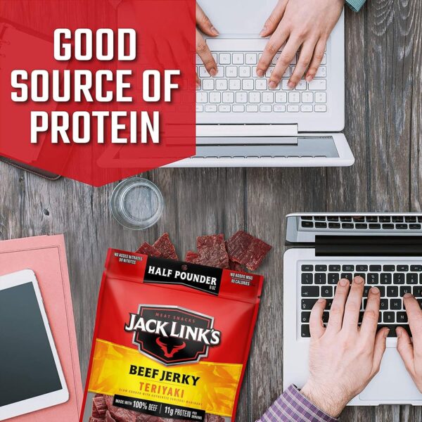 Jack Link's Beef Jerky, Teriyaki, ½ Pounder Bag - Flavorful Meat Snack