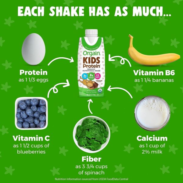Orgain Organic Kids Nutritional Protein Shake, Chocolate - Kids Snacks
