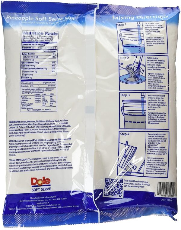 Dole Soft Serve Mix pineapple, 4.40 lbs