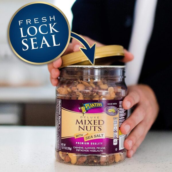 PLANTERS Deluxe Mixed Nuts with Cashews, Almonds, Pecans, Pistachios, Hazelnuts & Sea Salt