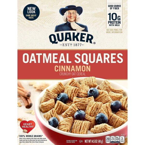 Quaker Oatmeal Squares Breakfast Cereal, Brown Sugar & Cinnamon Variety Pack
